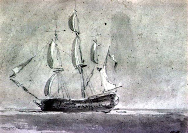 Egy hajó Sail alatt alkotó: John Constable