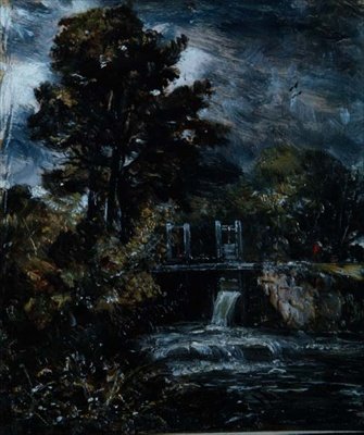 Egy zsilip, talán a Stouron. alkotó: John Constable