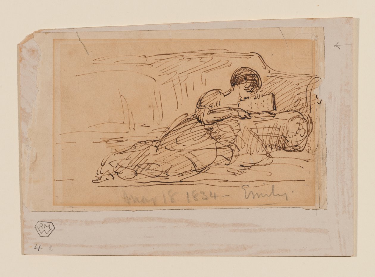 A művész lánya, Emily a kanapén fekve olvas, 1834. május 18 alkotó: John Constable
