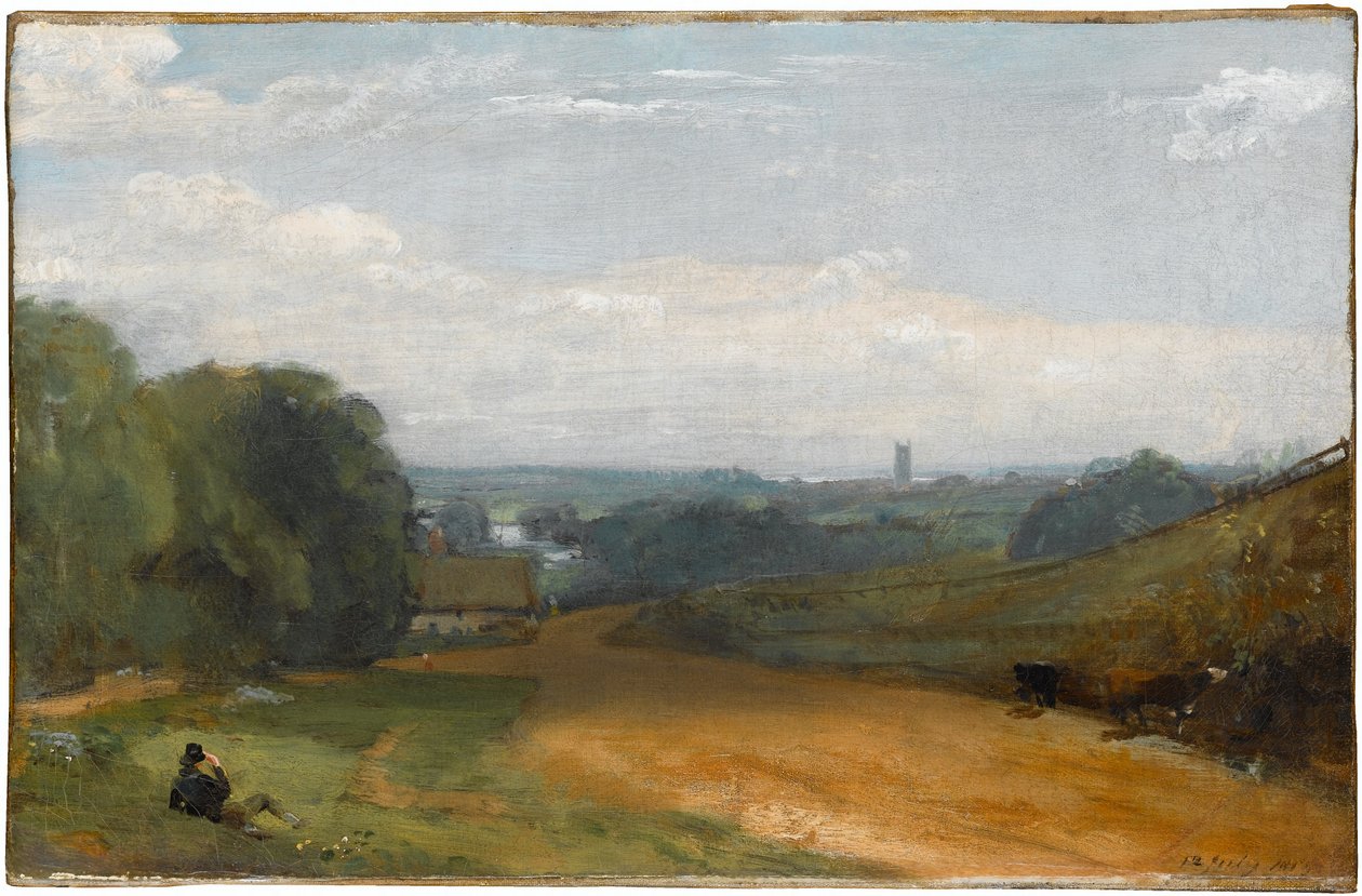 Dedham látképe Gun Hillről alkotó: John Constable
