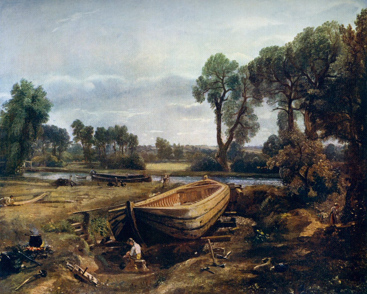 Csónaképület a Flatford malom közelében, 1815, 1912. alkotó: John Constable