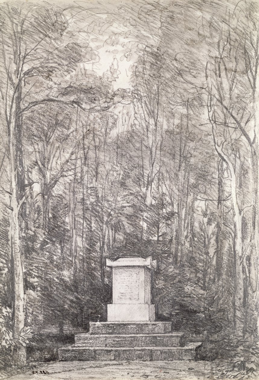 Kenotaph Sir Joshua Reynoldsnak a Coleorton Hallban, Leicestershire, 1823 (ceruzarajz) alkotó: John Constable