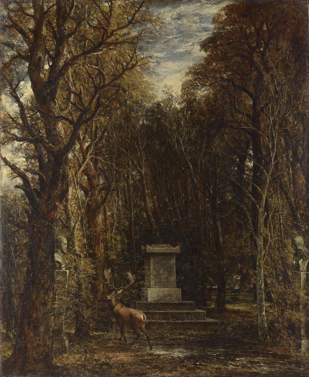 Sir Joshua Reynolds emlékműve, amelyet a néhai Sir George Beaumont, Bt. állíttatott a Leicestershire-i Coleorton Hall birtokán. alkotó: John Constable
