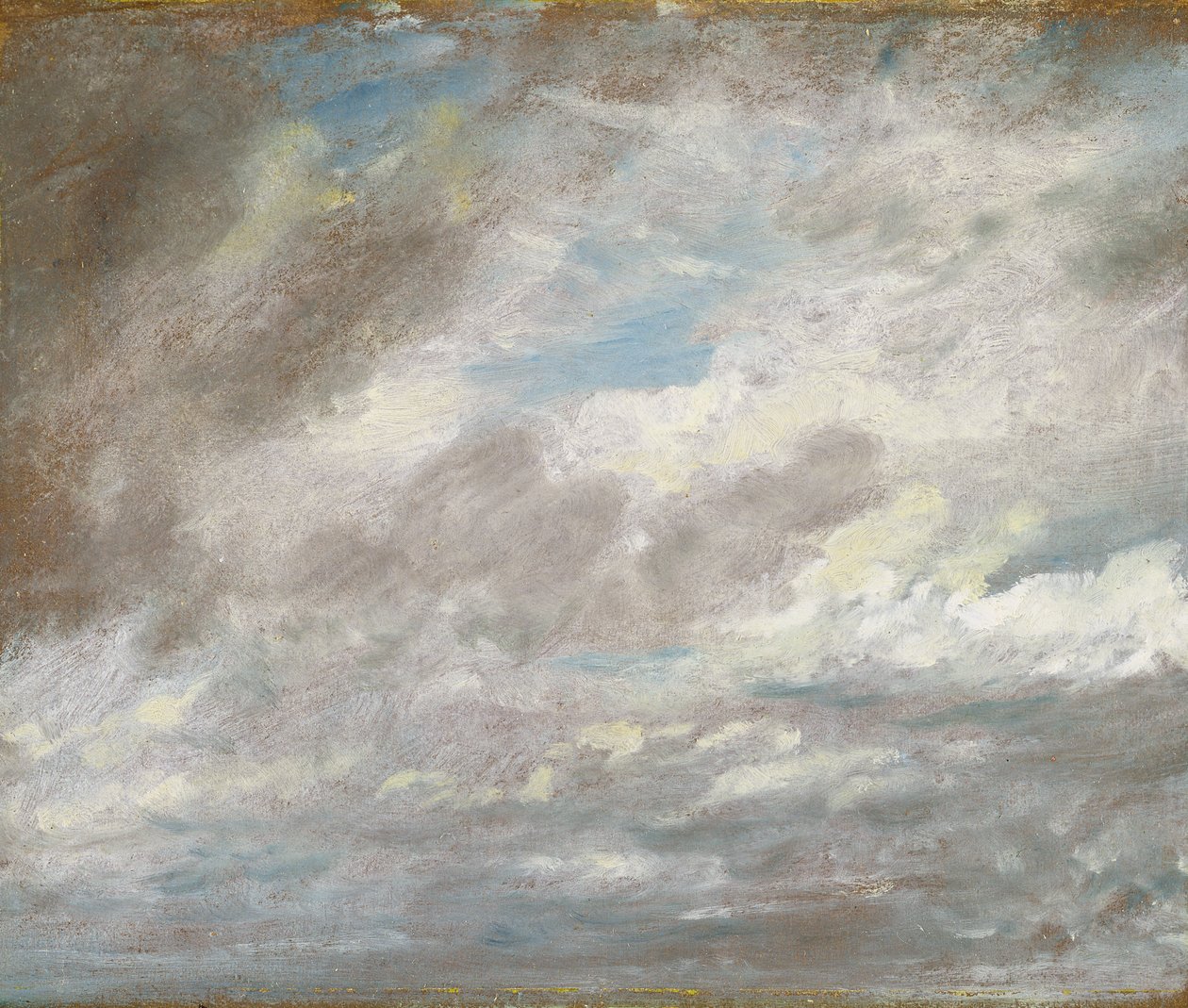 Cloud Study, 1821 körül (olaj, papír, kártyára fektetve) alkotó: John Constable