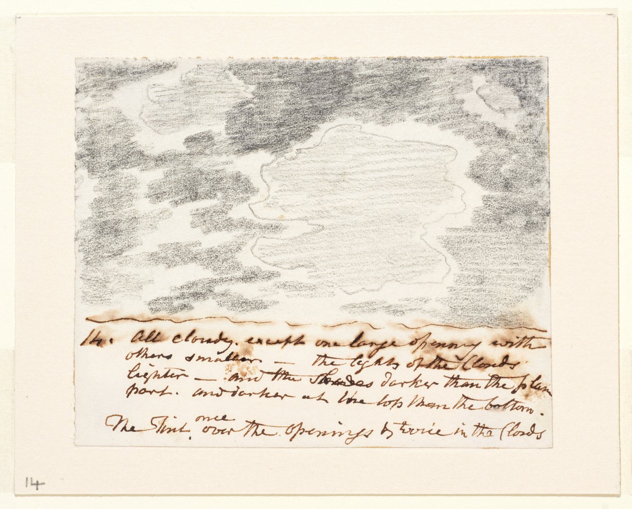 Felhő tanulmány (Alexander Cozens "Engravings of Skies" című műve után), 1822-23 körül (grafit, papír) alkotó: John Constable