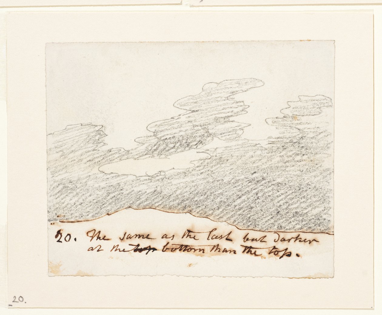 Felhő tanulmány (Alexander Cozens "Engravings of Skies" című műve után), 1822-23 körül (grafit, papír) alkotó: John Constable