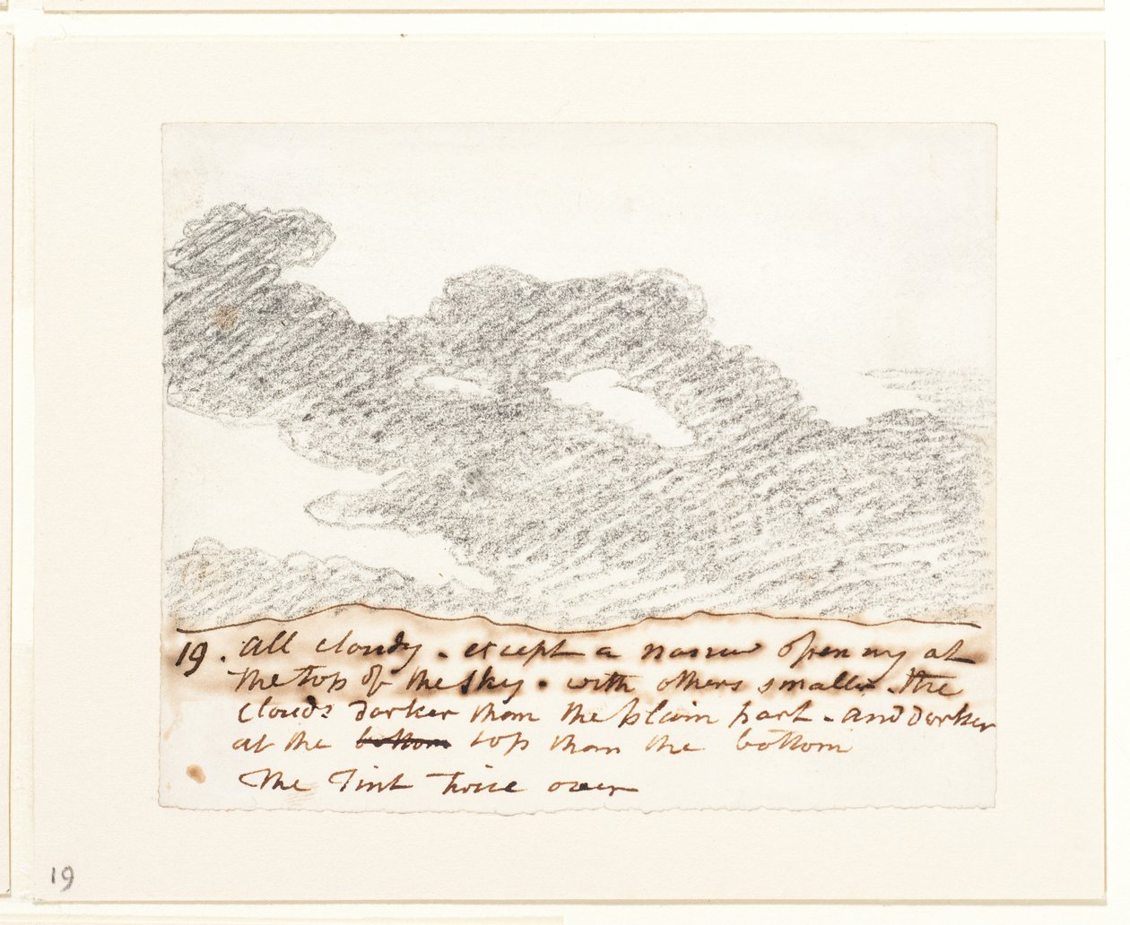 Felhő tanulmány (Alexander Cozens "Engravings of Skies" című műve után), 1822-23 körül (grafit, papír) alkotó: John Constable