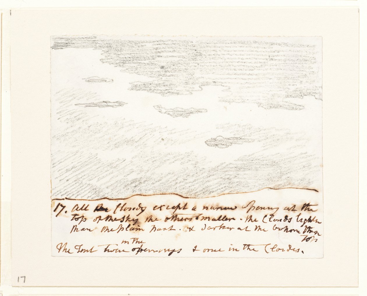 Felhő tanulmány (Alexander Cozens "Engravings of Skies" című műve után), 1822-23 körül (grafit, papír) alkotó: John Constable