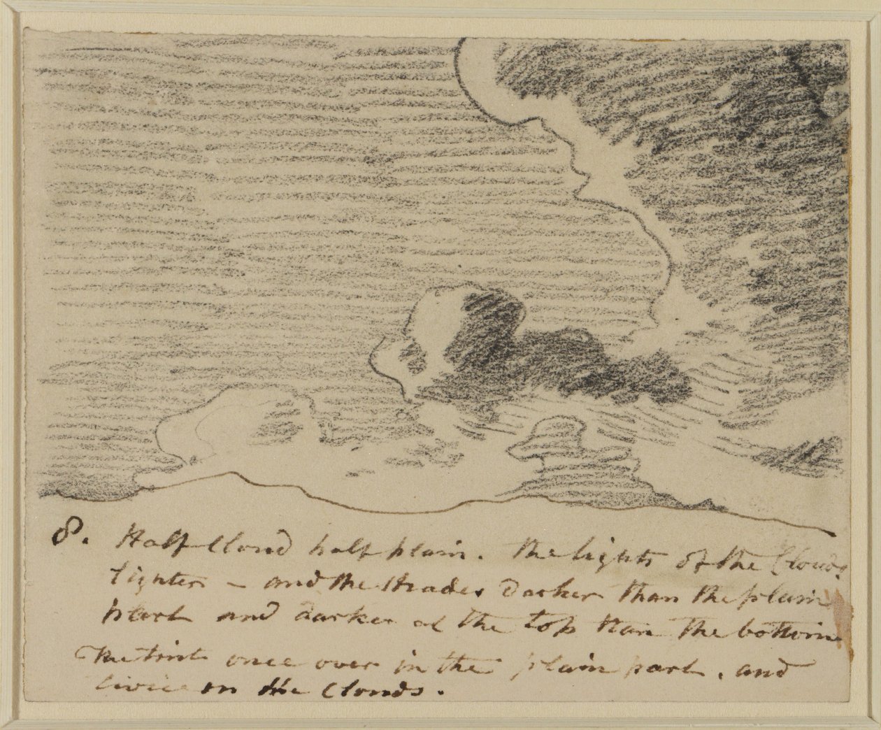 Felhőtanulmány (Alexander Cozens égbolt-metszete nyomán), 1822-23 (grafit papíron) alkotó: John Constable