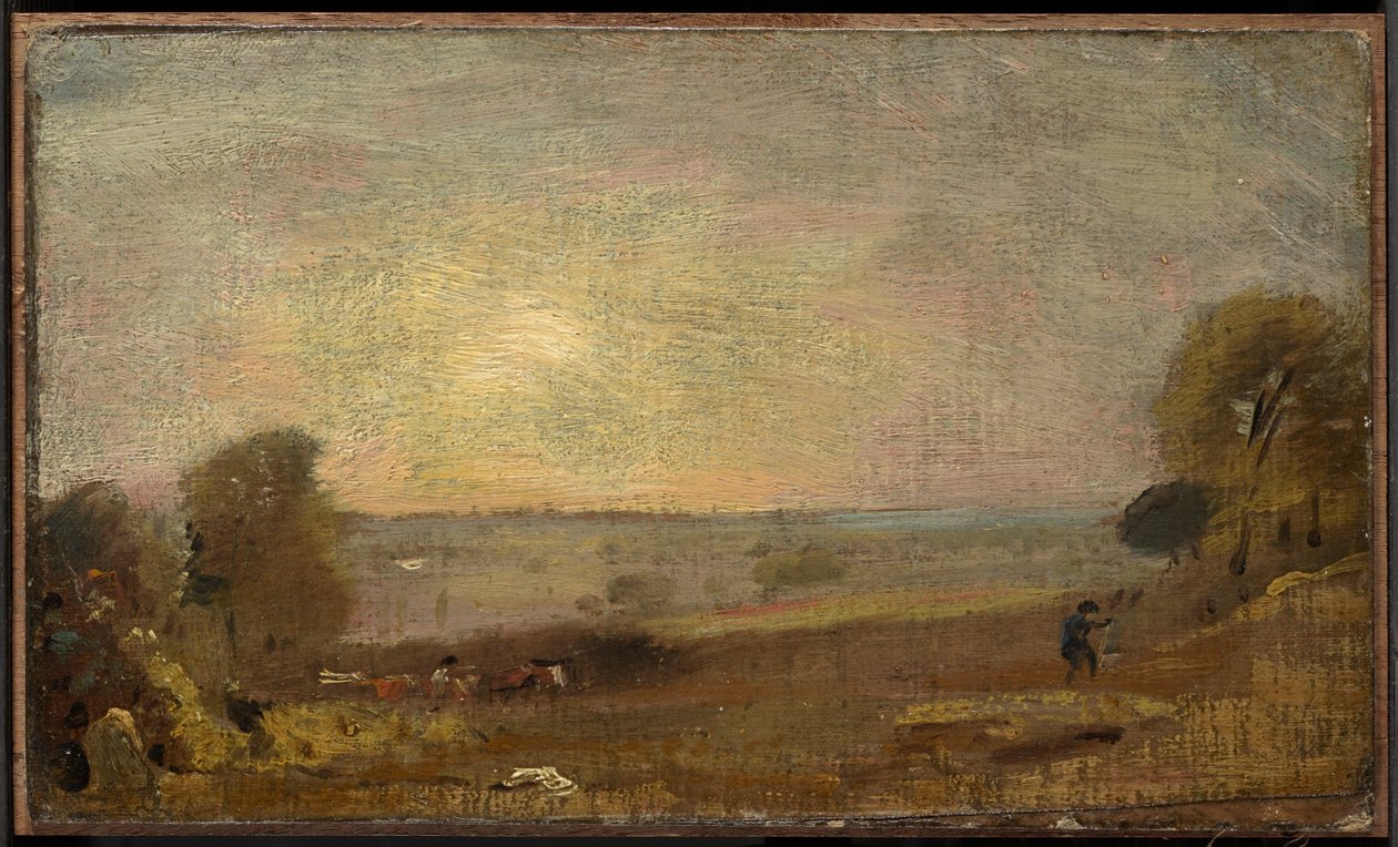 Dedham-völgy az East Bergholt felé vezető útról, naplemente alkotó: John Constable