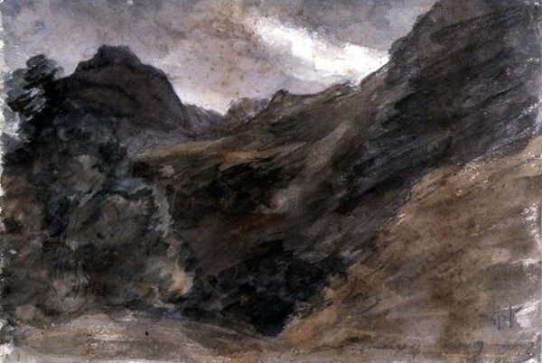 Eagle Crag, Borrowdale, 1806, (recto) (ceruza és wc) alkotó: John Constable