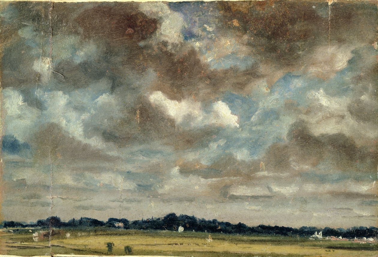Kiterjedt táj szürke felhőkkel, 1821 körül (olaj, papír, vászon) alkotó: John Constable