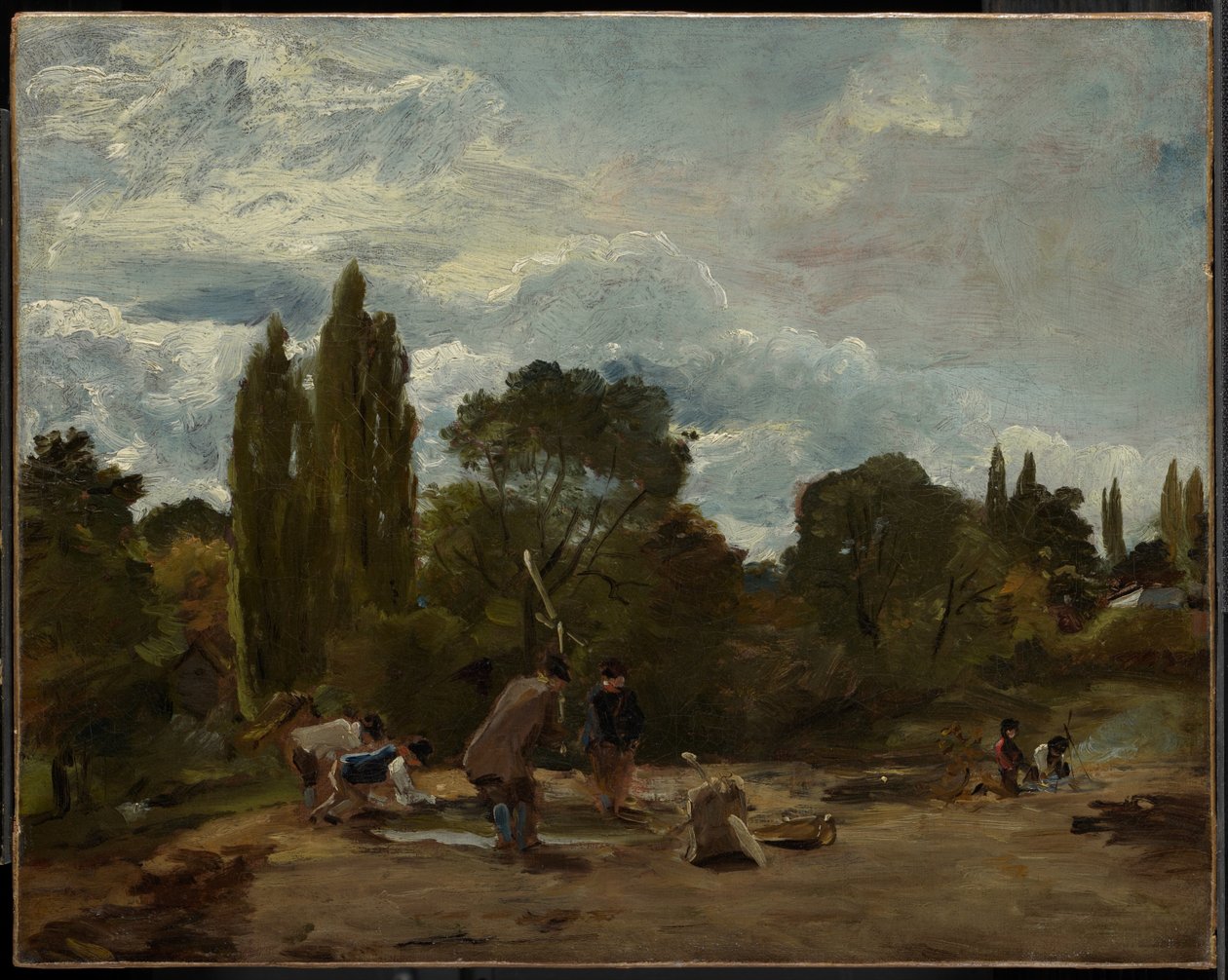 Fehérrépa-fejek cséplése, East Bergholt alkotó: John Constable