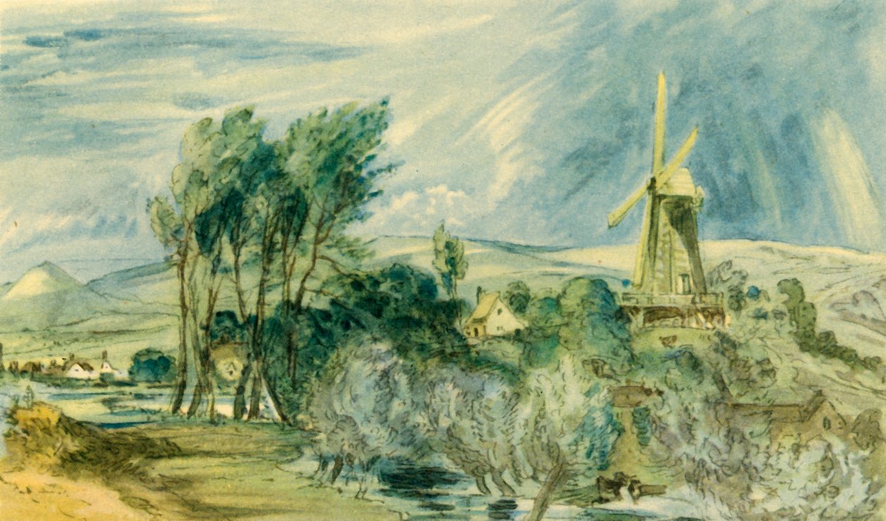 „Ford Road and Rope Walk Showing the Windmill, near Folkestone”, 1947. alkotó: John Constable