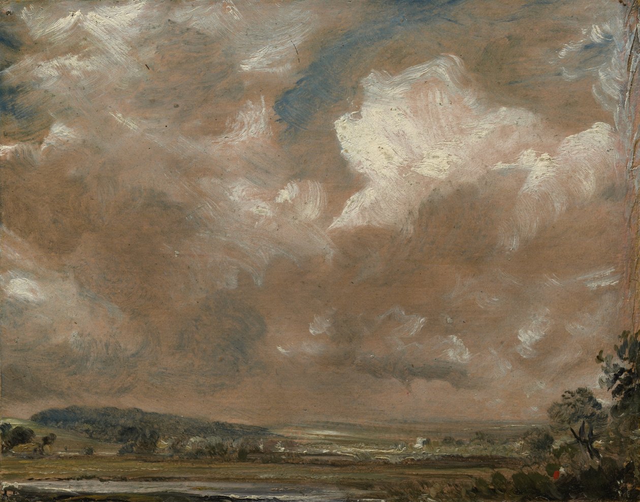 Harnham Ridge, Salisbury, 1829 körül alkotó: John Constable