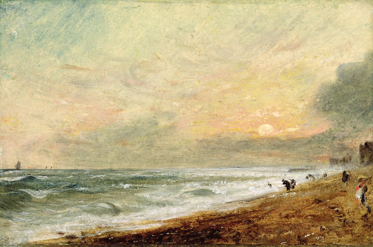 Hove Beach, 1824 körül (olaj, papír a panelen) alkotó: John Constable