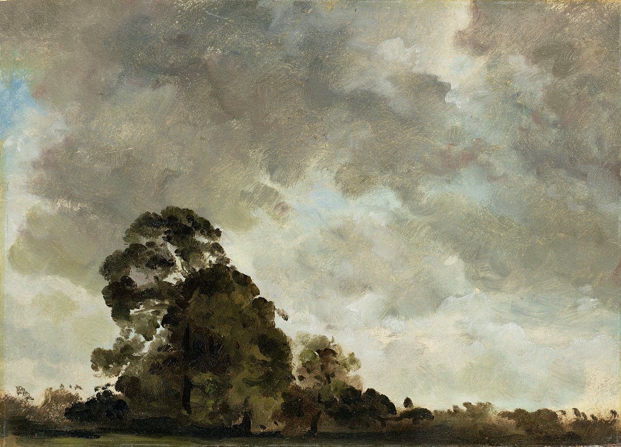 Táj Hampsteadnél, Fa- és viharfelhők, 1821 körül (olaj, papír, a panelen) alkotó: John Constable