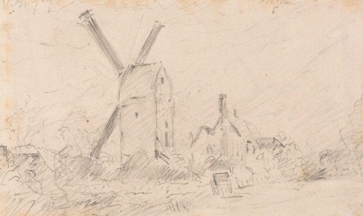 Tájkép szélmalommal alkotó: John Constable