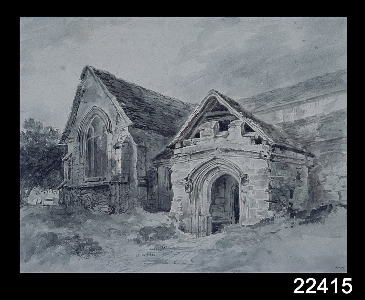 Egy templom tornáca és kereszthajója, 1850-11 alkotó: John Constable