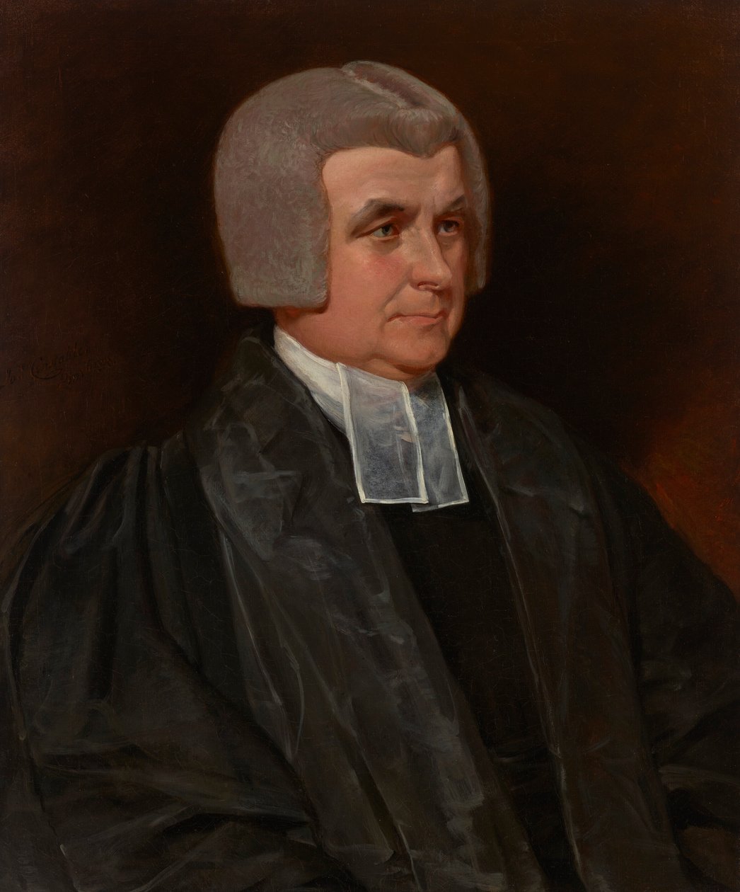 Dr. John Wingfield tiszteletes (1760-1825), a worcesteri székesegyház kanonokjának félalakos portréja, fekete ruhában és fehér szalagokkal. alkotó: John Constable