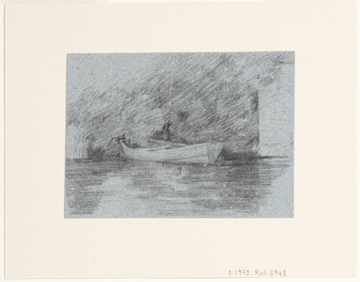 Evezős csónak kikötve egy part alatt alkotó: John Constable