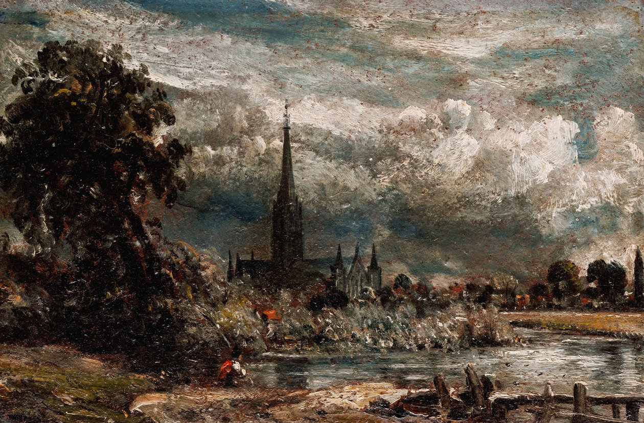 Salisbury katedrálisa a Long Bridge-től, a Fisherton Mill közelében alkotó: John Constable