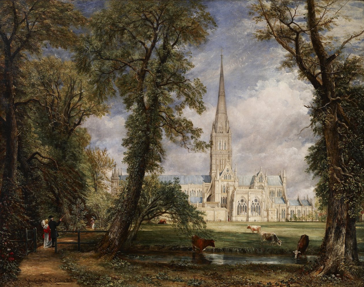 A salisburyi katedrális a püspök kertjéből alkotó: John Constable