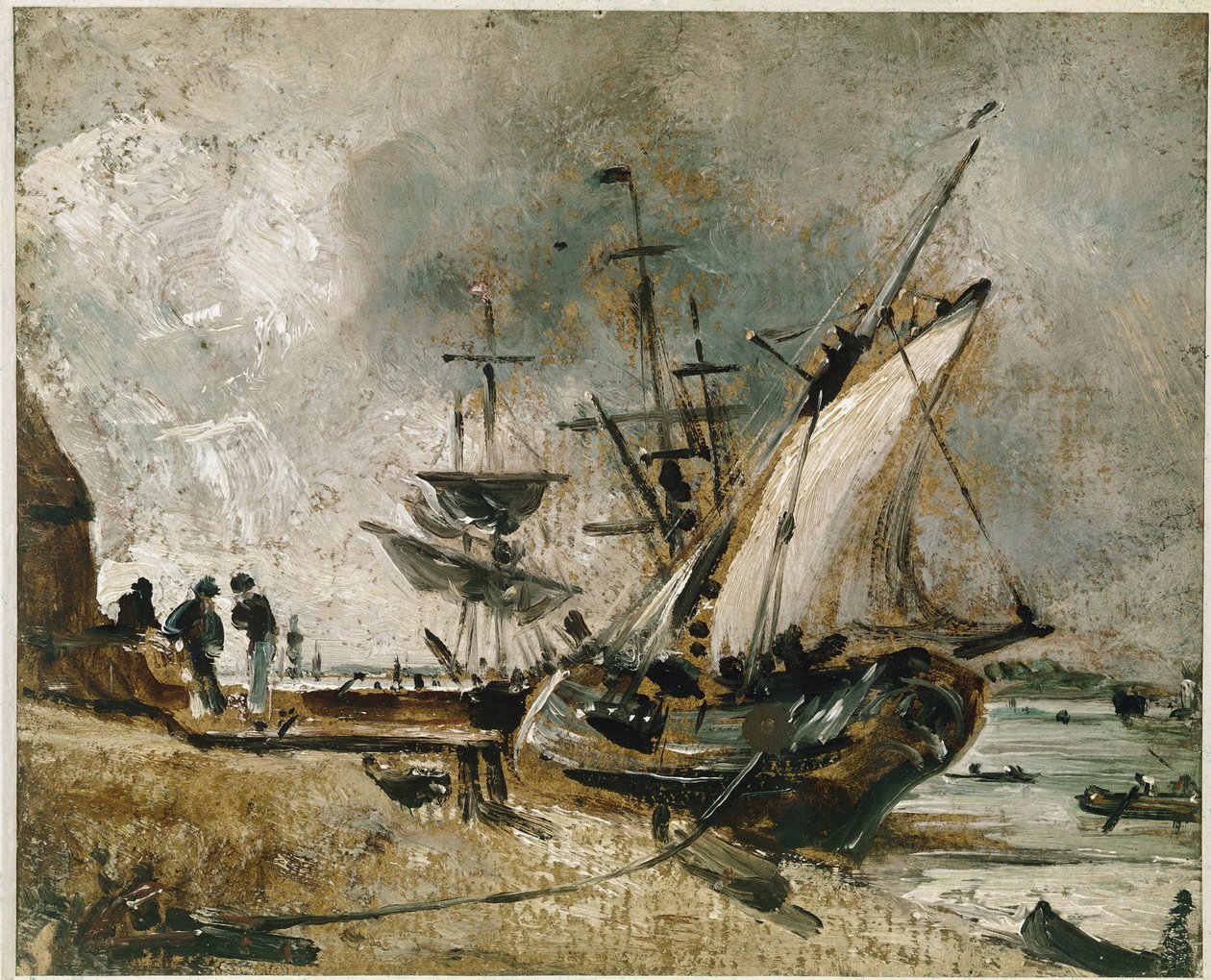 Szállítás az Orwellen, Ipswich közelében (olaj, vászon alkotó: John Constable