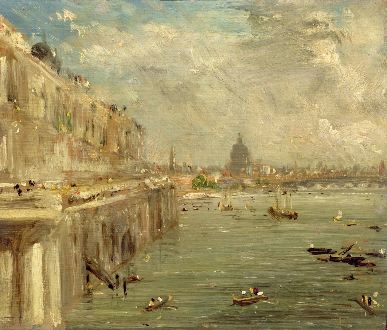 Somerset House Terrace a Waterloo hídról, 1819 körül alkotó: John Constable