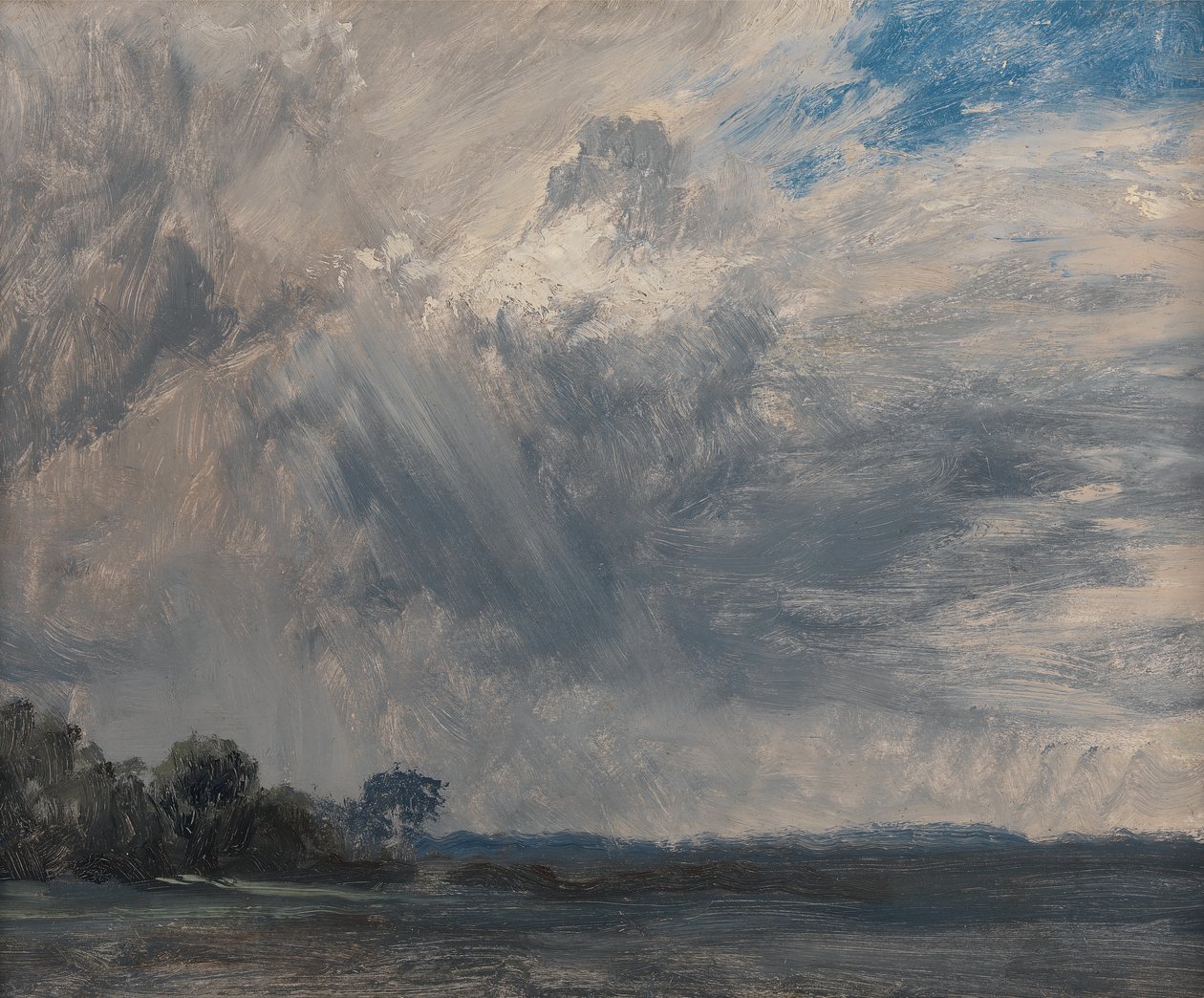 Felhős égbolt tanulmányozása, kb. 1825. alkotó: John Constable