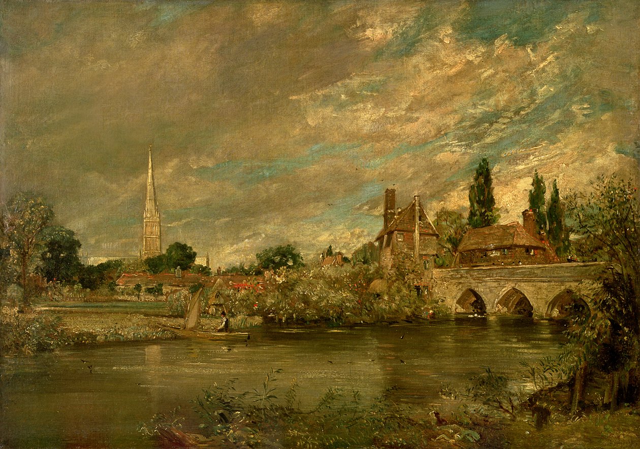A Harnham-híd és a Salisbury-i katedrális, 1820 körül alkotó: John Constable