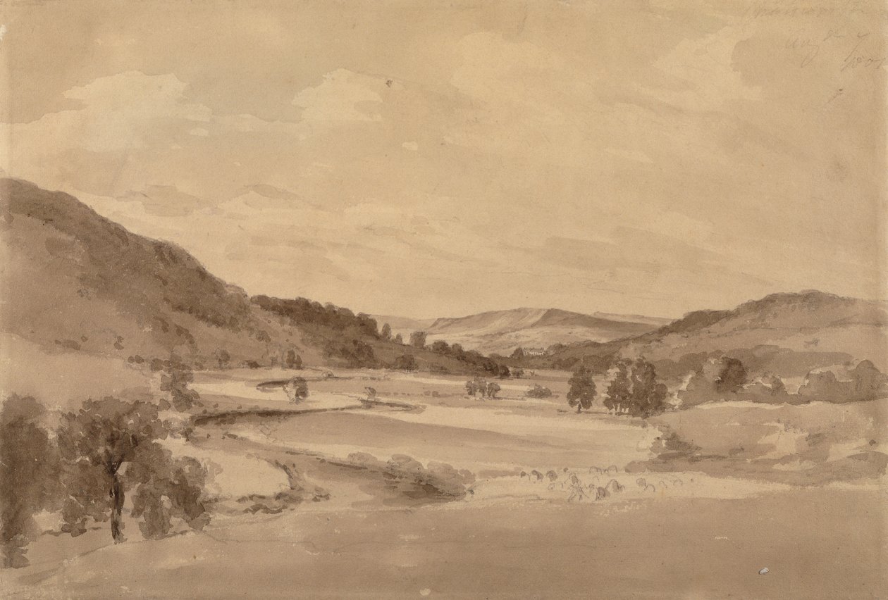 A Derwent-völgy Chatsworth-szel a távolban alkotó: John Constable