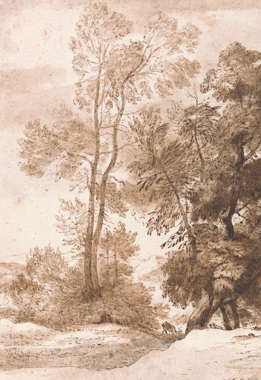 Fák és szarvasok alkotó: John Constable