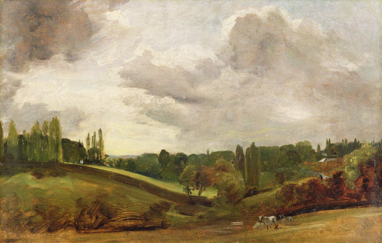 Kelet-Bergholt látképe, 1813 körül (olaj, vászon) alkotó: John Constable