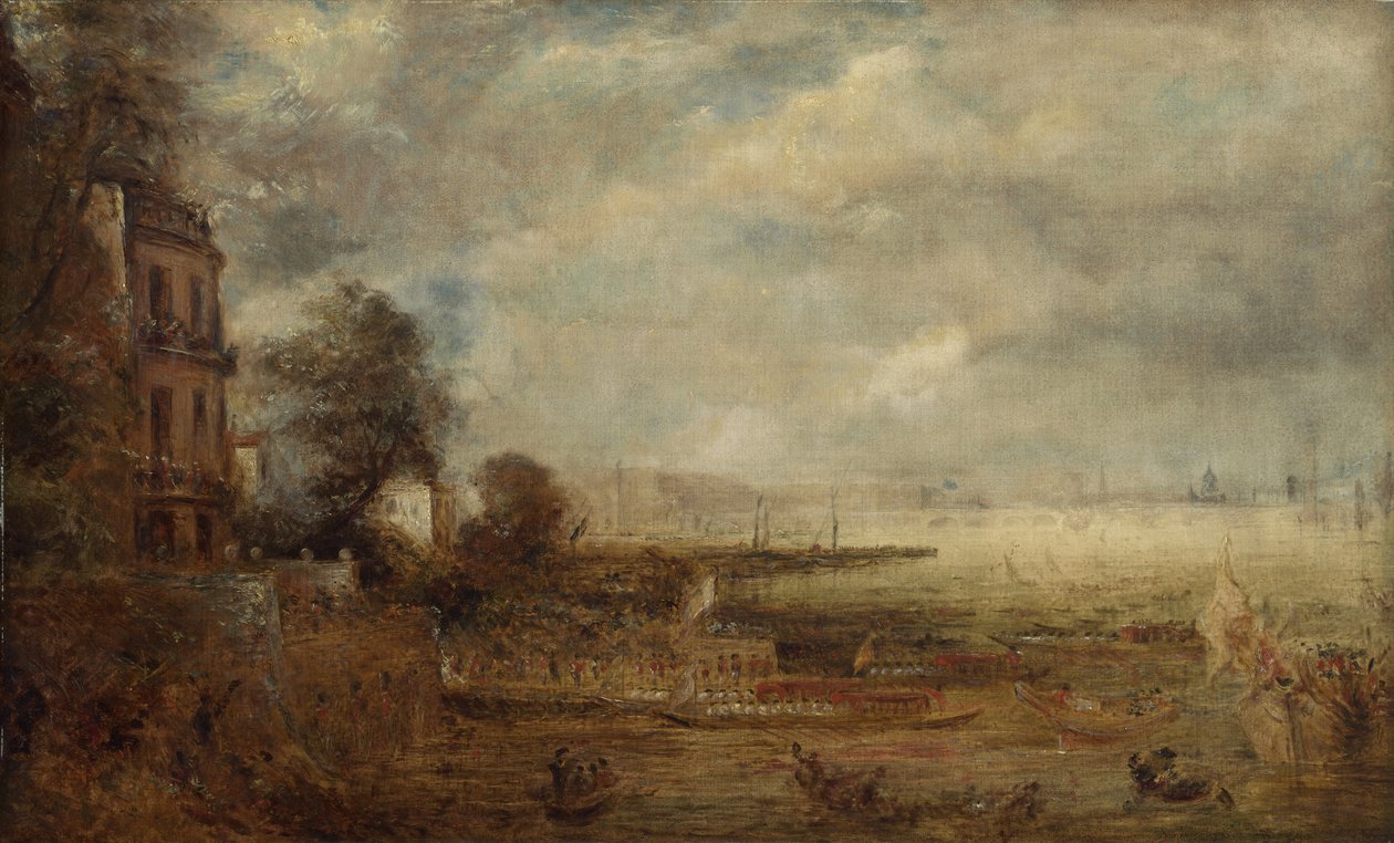 Waterloo híd a Whitehall lépcsőről nézve, 1829 körül alkotó: John Constable