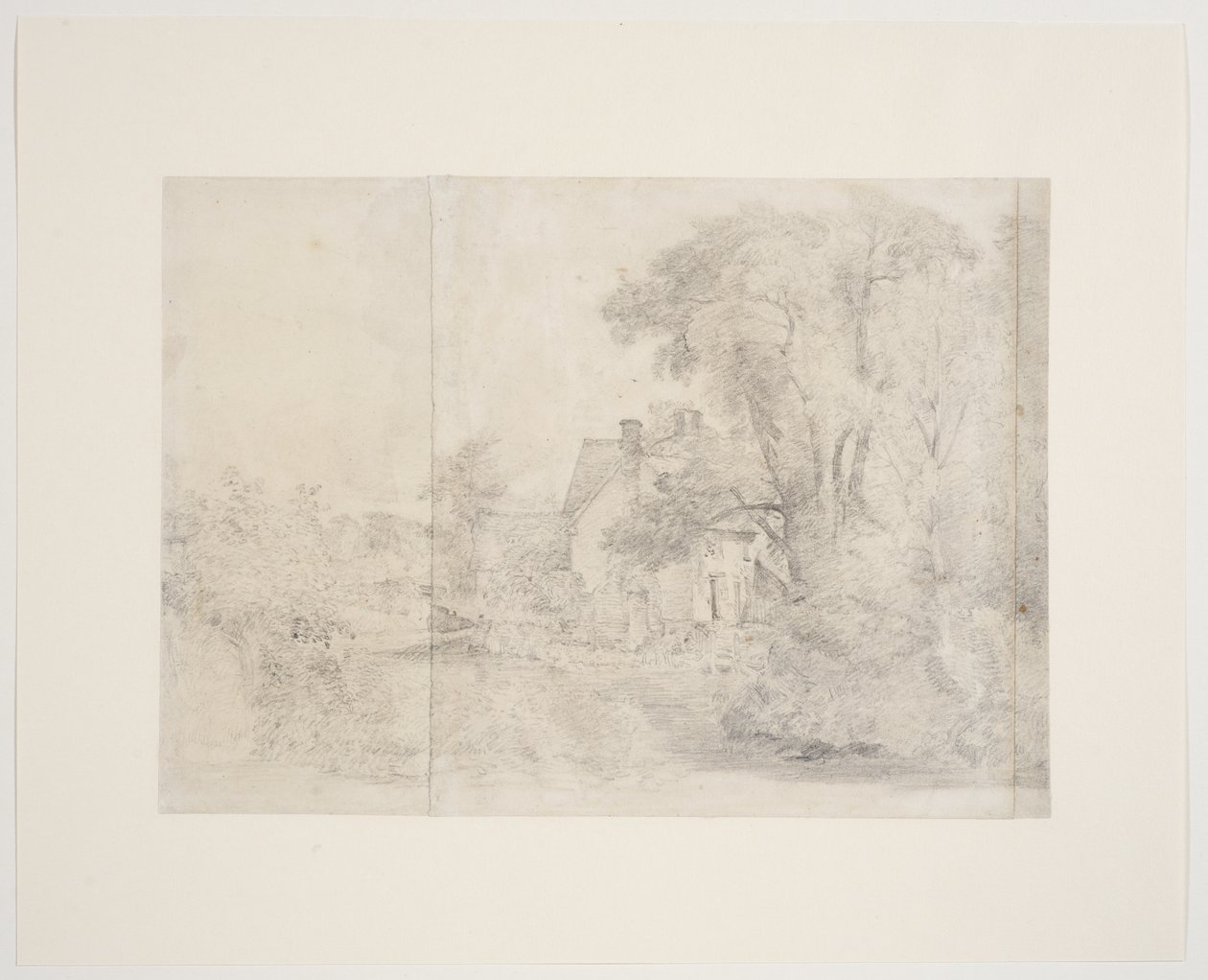 Willy Lott háza, East Bergholt, 1812-13 körül (grafit, papír) alkotó: John Constable