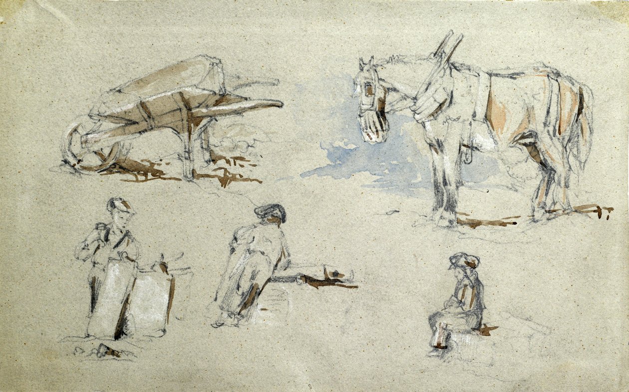 A londoni és birminghami vasút építése, 1835-1838 körül (ceruza mosás papíron; összetett vázlat) alkotó: John Cooke Bourne
