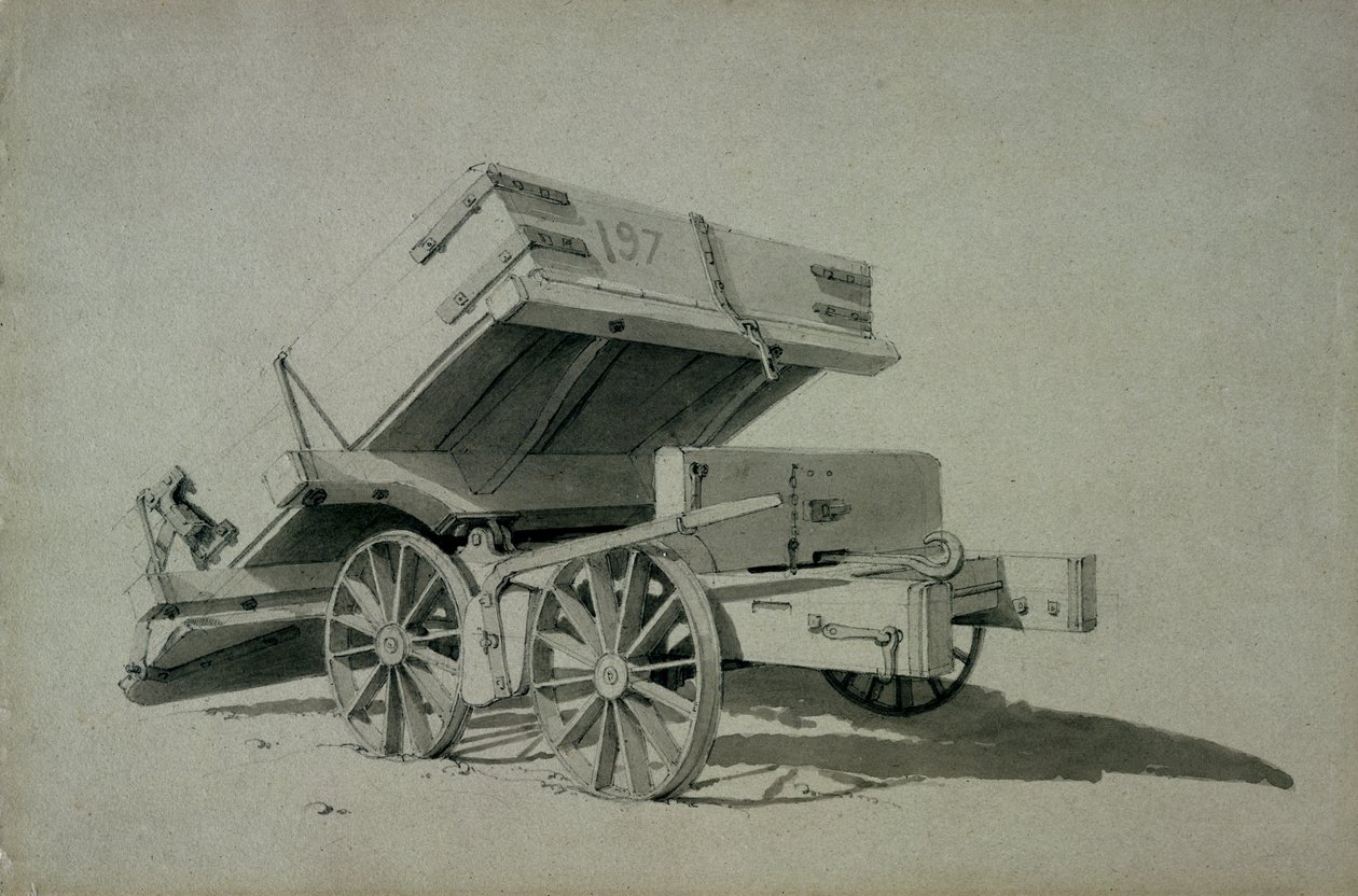 Vállalkozók billenőkocsija, No.3, 1830-as évek (toll és tinta, mosás papíron) alkotó: John Cooke Bourne