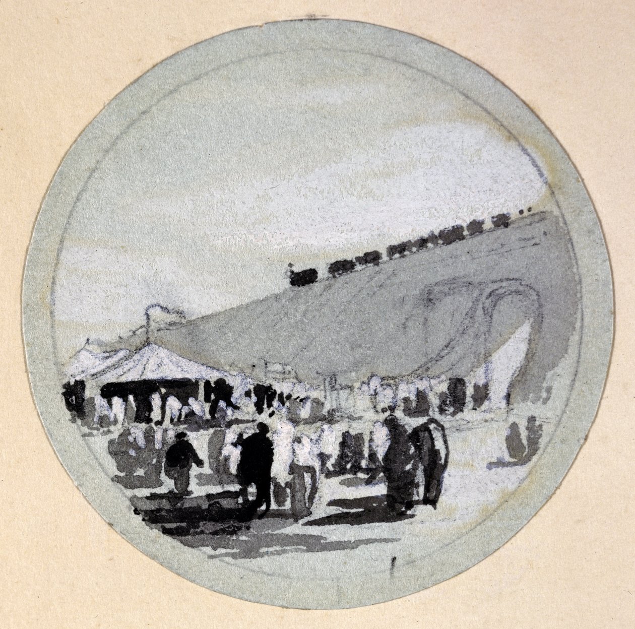 Megnyitás, London & Birmingham Railway, 1838 körül (toll és tinta, mosás papíron) alkotó: John Cooke Bourne