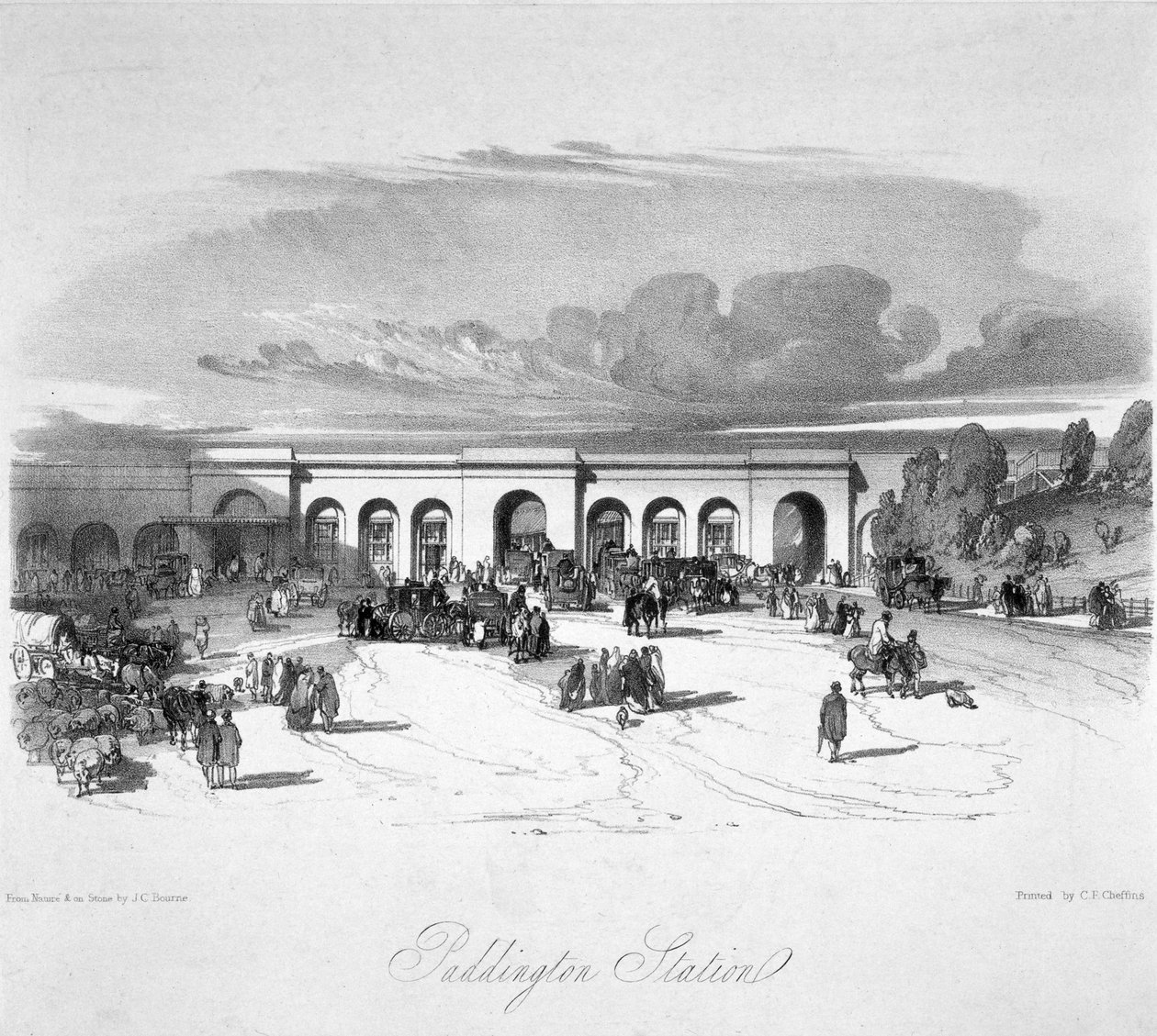 Paddington pályaudvar, London, 1846 alkotó: John Cooke Bourne
