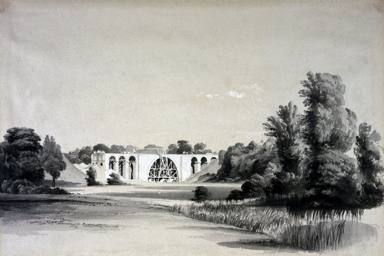 Sowe Viaduct, Binley közelében, 1837. július 2. (toll és tinta, valamint papírra mosás) alkotó: John Cooke Bourne