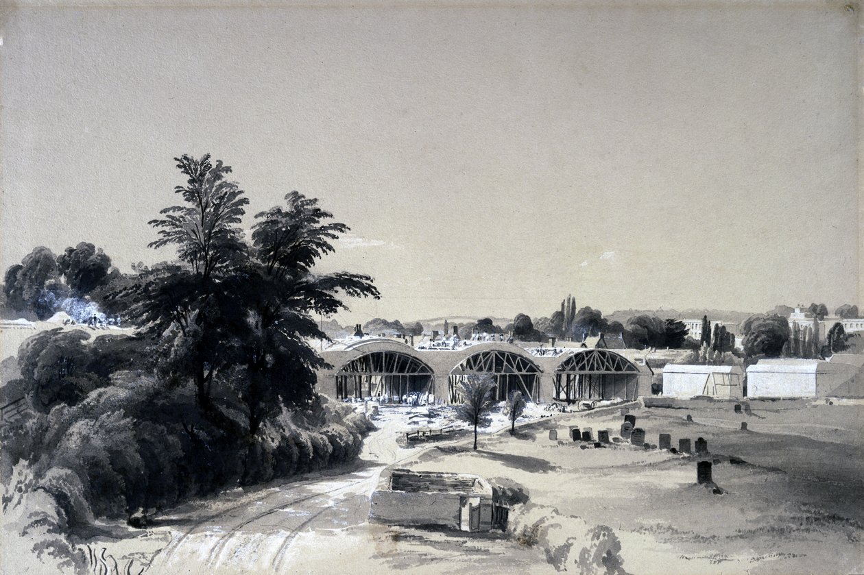 Weedon, Northamptonshire, 1837. július 6. (toll, tinta és mosás papíron) alkotó: John Cooke Bourne