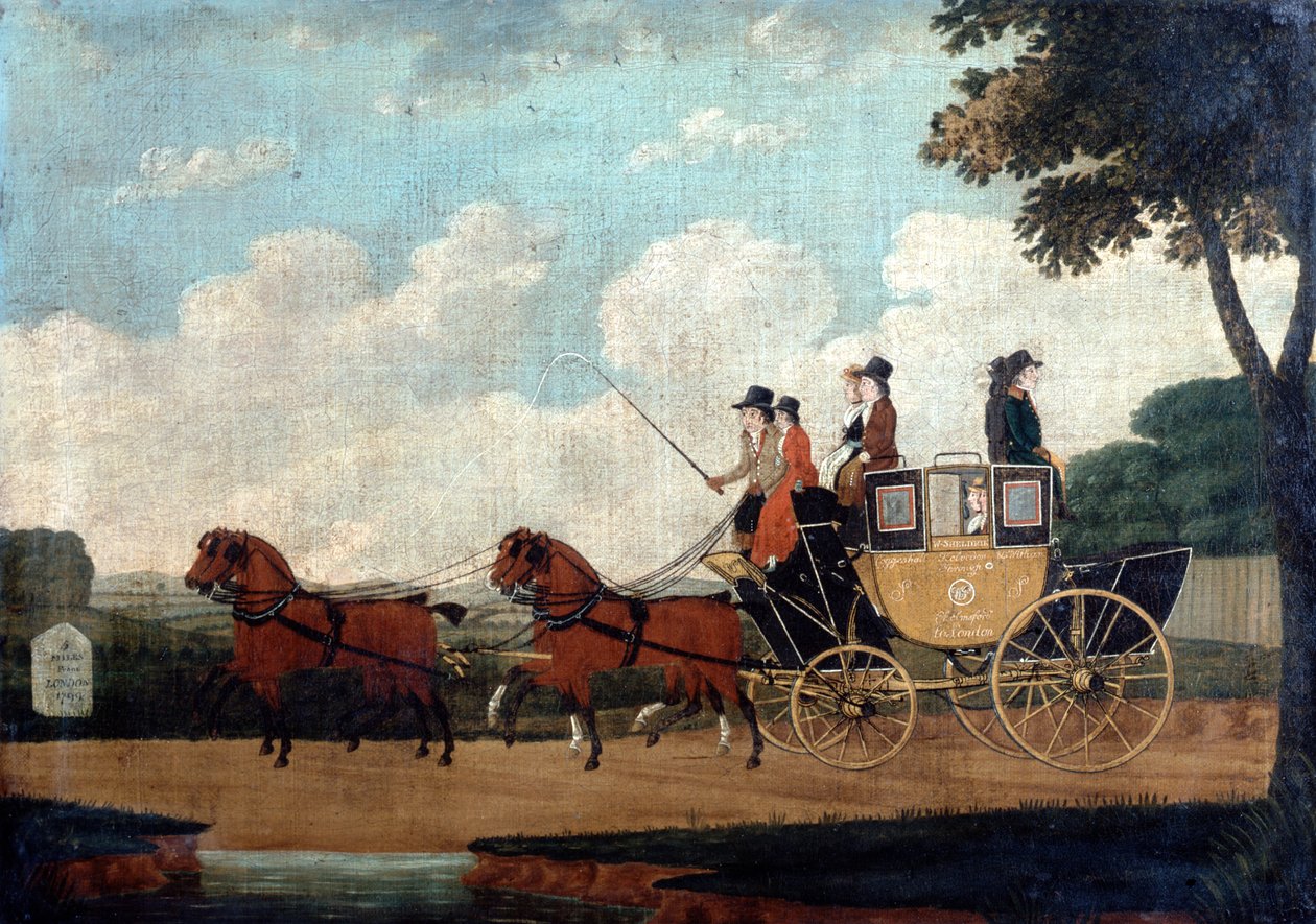 A Royal Mail Coach, Chelmsford-London, 1799. alkotó: John Cordrey