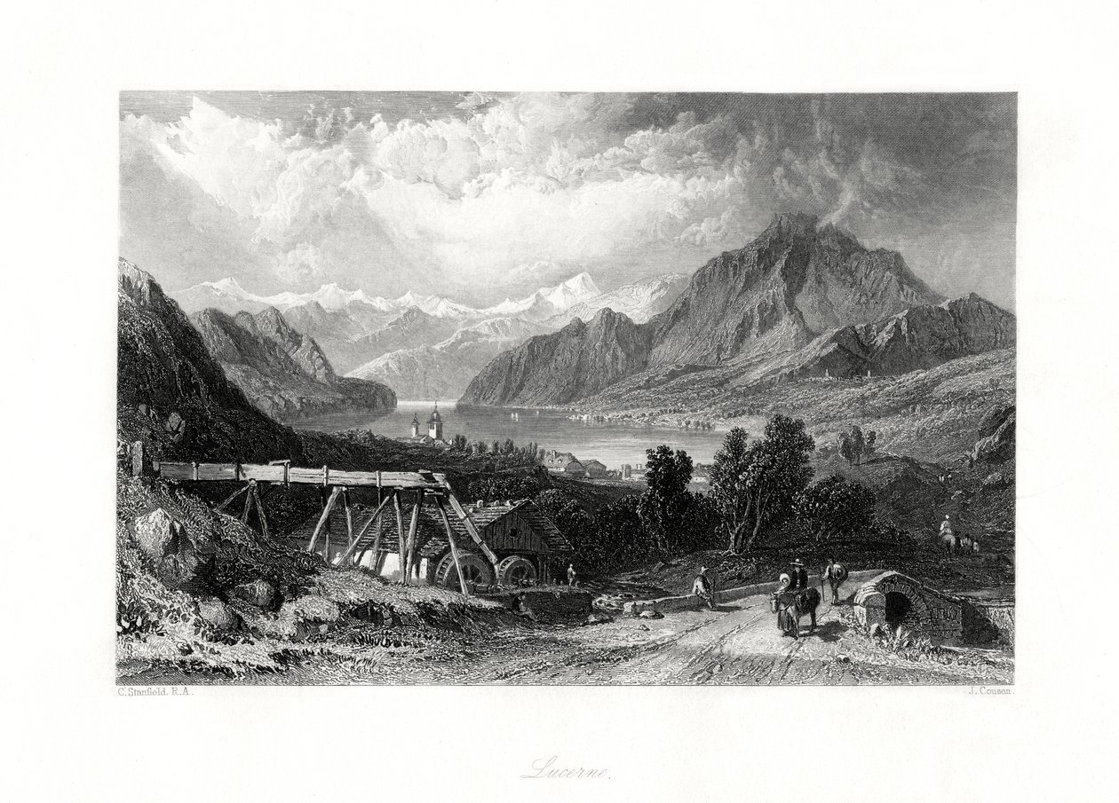 Luzern, Közép-Svájc, XIX alkotó: John Cousen
