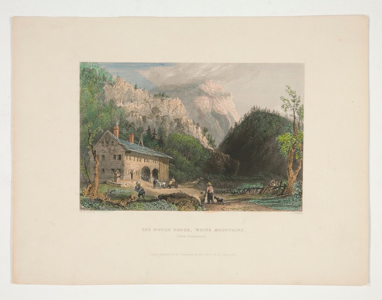 The Notch House, White Mountains, New Hampshire, Nathaniel Parker Willis illusztrációja alkotó: John Cousen