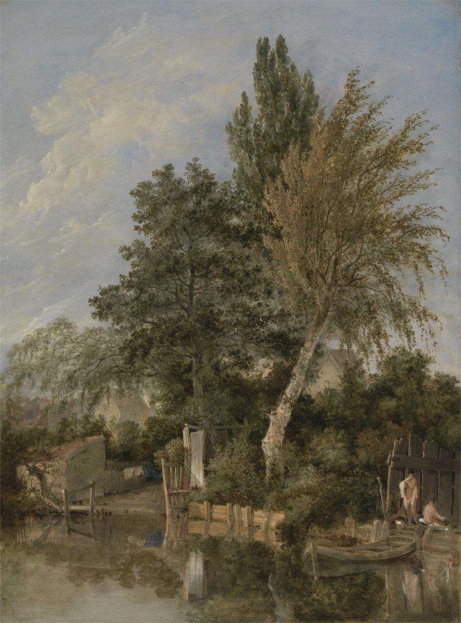 Folyói jelenet fiúk fürdőzésével, 1817 körül (olaj, panel) alkotó: John Crome