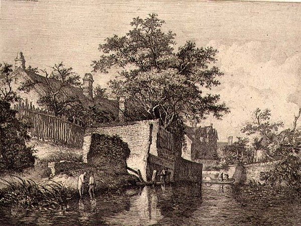 A The New Mills frontja, kocsma. J. & W. Freeman 1821-ben alkotó: John Crome