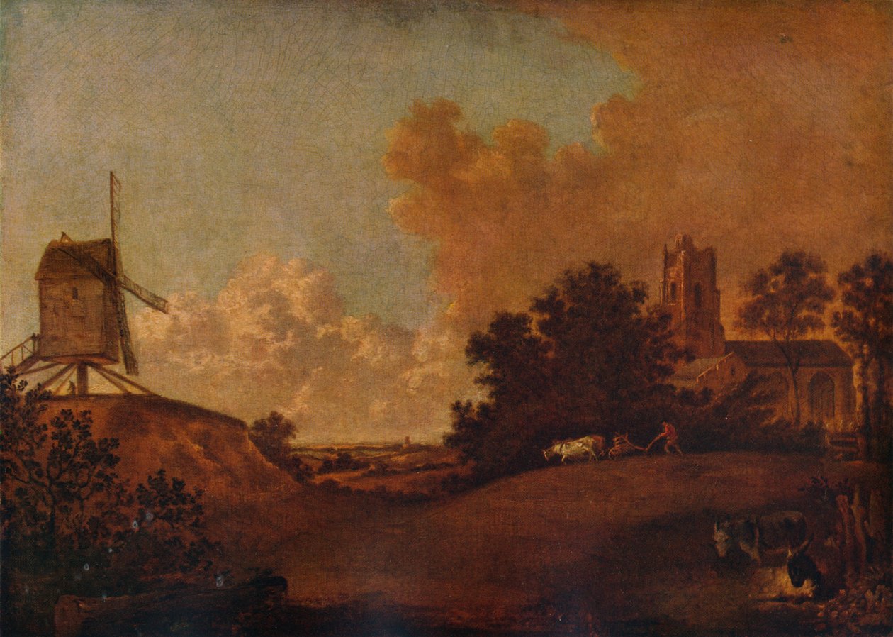 Old Orford Church and Mill, Suffolk, 1782 alkotó: John Crome