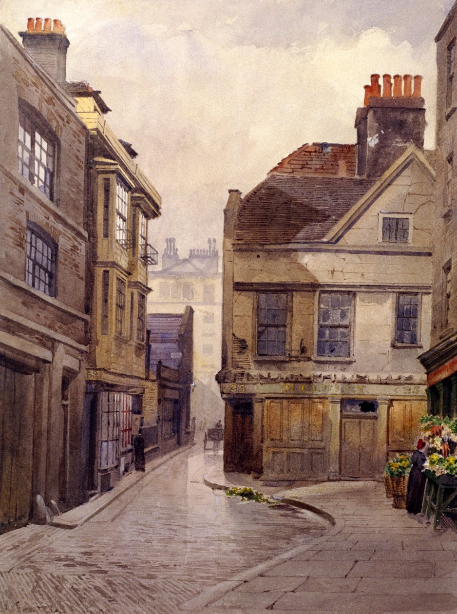 Bartholomew Close, London, 1889 alkotó: John Crowther