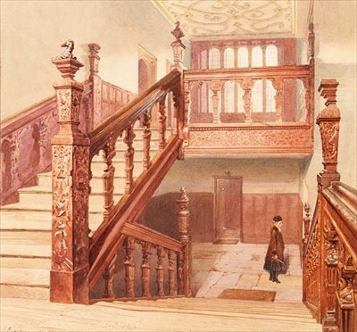 Charterhouse: The Grand Staircase, 1885. május (akvarell) alkotó: John Crowther
